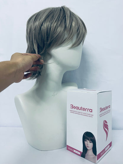 Beauterra Curly High Temperature Fiber Men and Women for Male Party Halloween Short Cosplay Wigs