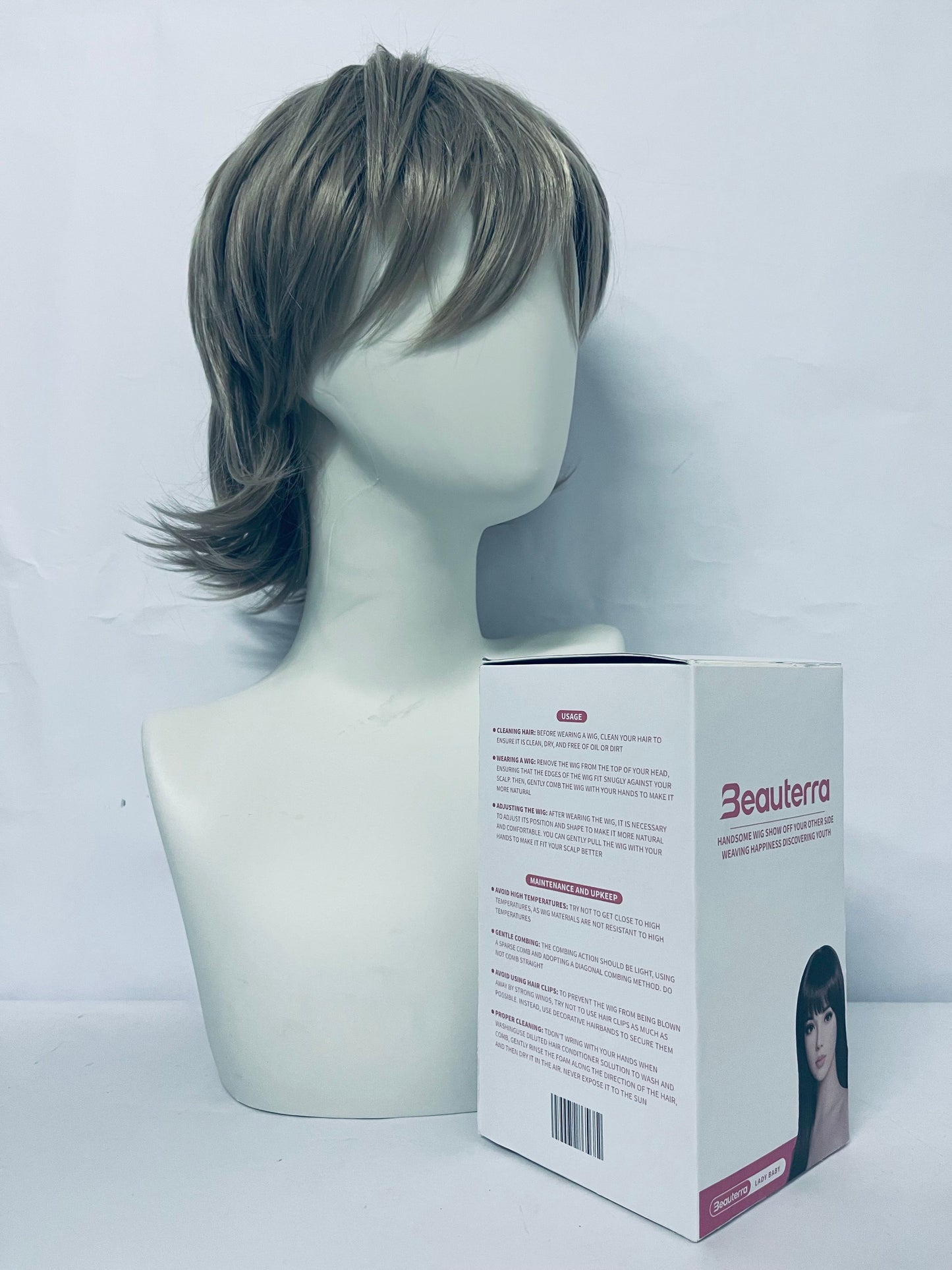 Beauterra Curly High Temperature Fiber Men and Women for Male Party Halloween Short Cosplay Wigs