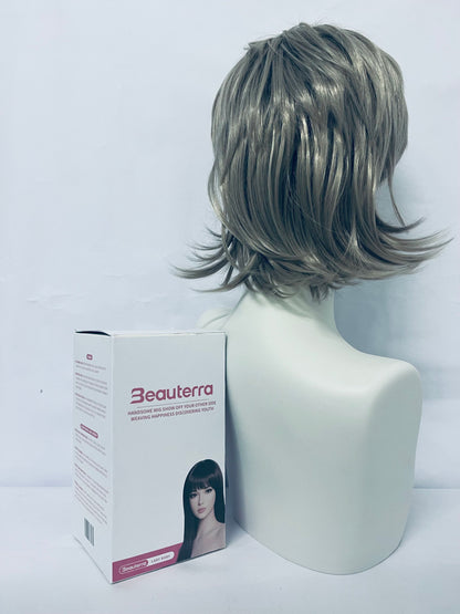 Beauterra Curly High Temperature Fiber Men and Women for Male Party Halloween Short Cosplay Wigs