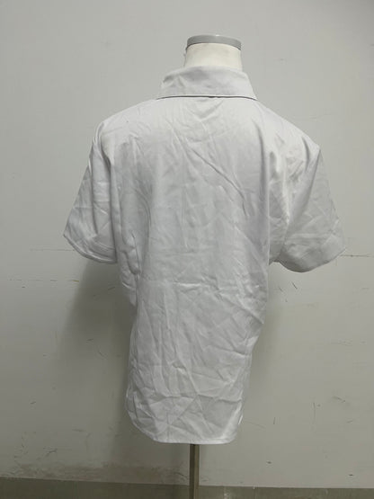 Beautopic White Short Chemise: Timeless Collared Shirt for Breathable Daily & Semi-Casual Wear