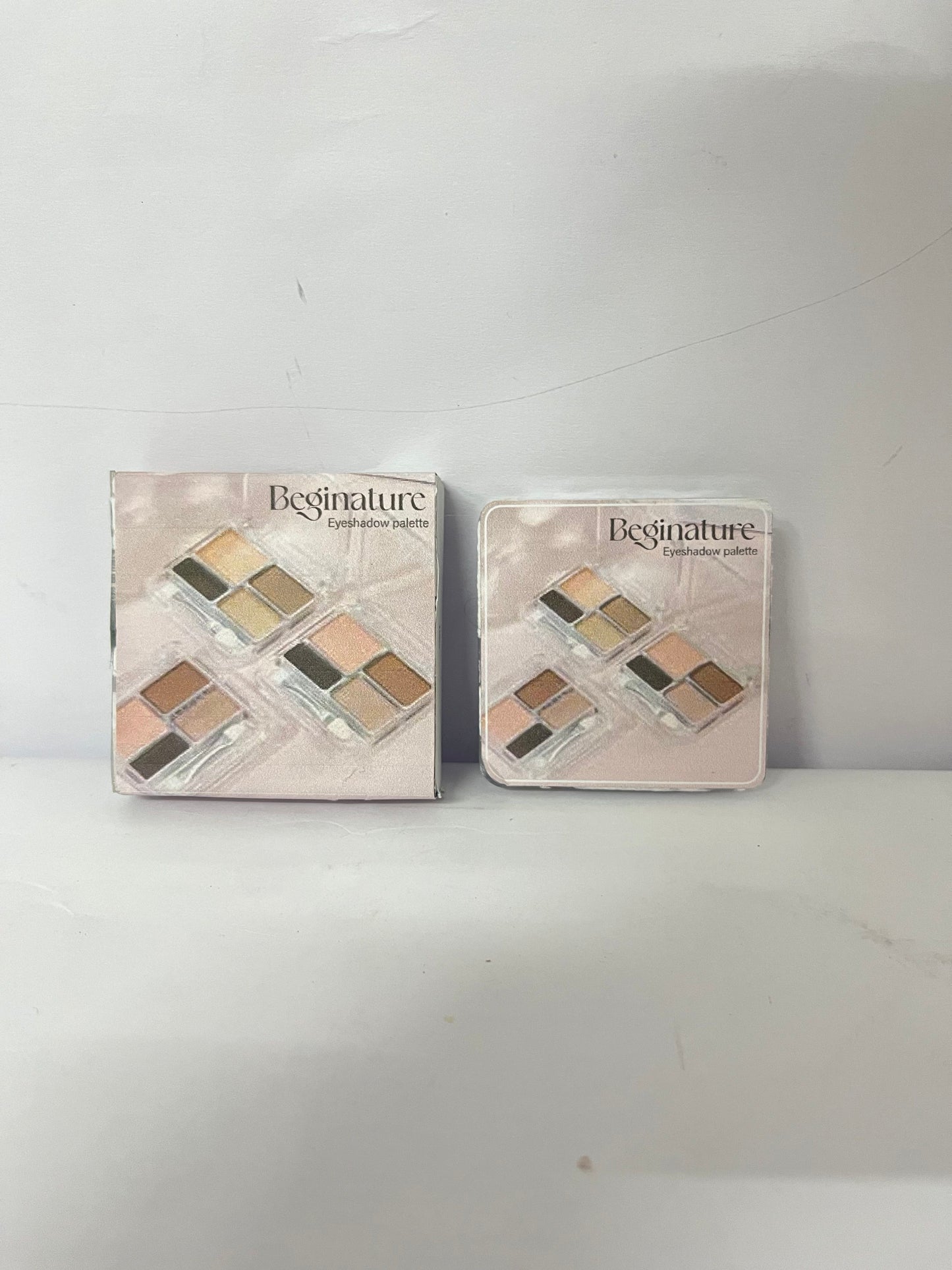 Beginature 4 Colors Matte Eyeshadow Palette，Glitter Eyeshadow Powder with Eye Makeup Aid，Longwear Shadow Palette，Blendable Powder Natural Nude Finsh