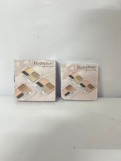 Beginature 4 Colors Matte Eyeshadow Palette，Glitter Eyeshadow Powder with Eye Makeup Aid，Longwear Shadow Palette，Blendable Powder Natural Nude Finsh