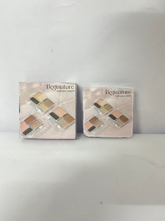 Beginature 4 Colors Matte Eyeshadow Palette，Glitter Eyeshadow Powder with Eye Makeup Aid，Longwear Shadow Palette，Blendable Powder Natural Nude Finsh