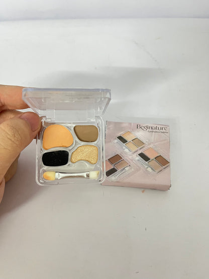 Beginature 4 Colors Matte Eyeshadow Palette，Glitter Eyeshadow Powder with Eye Makeup Aid，Longwear Shadow Palette，Blendable Powder Natural Nude Finsh