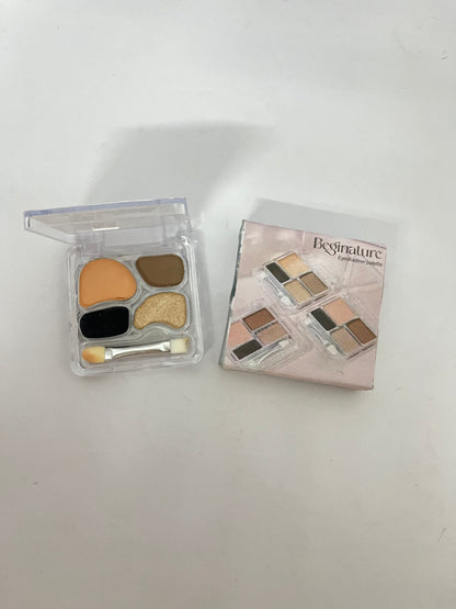 Beginature 4 Colors Matte Eyeshadow Palette，Glitter Eyeshadow Powder with Eye Makeup Aid，Longwear Shadow Palette，Blendable Powder Natural Nude Finsh