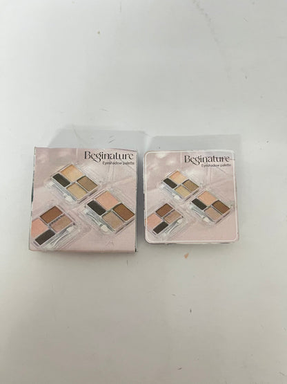 Beginature 4 Colors Matte Eyeshadow Palette，Glitter Eyeshadow Powder with Eye Makeup Aid，Longwear Shadow Palette，Blendable Powder Natural Nude Finsh