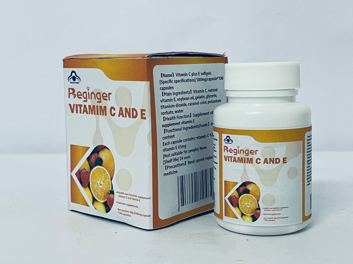 Beginger Vitamins C 120 High Strength Vitamin C Capsules - Vitamin C and Zinc, E Iron & Copper ESupplement  VIT C Supplements Gluten & Sugar Free Powerful Antioxidant