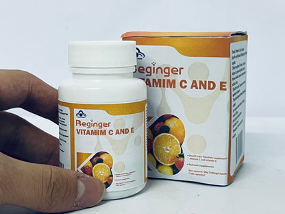 Beginger Vitamins C 120 High Strength Vitamin C Capsules - Vitamin C and Zinc, E Iron & Copper ESupplement  VIT C Supplements Gluten & Sugar Free Powerful Antioxidant