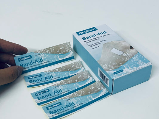 Beginutri Band-Aid, 3D Perforation Breathable Waterproof Skin-Friendly, 72mm×19mm, 6 Pieces, Essential for Daily Wound and Abrasion Care