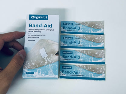 Beginutri Band-Aid, 3D Perforation Breathable Waterproof Skin-Friendly, 72mm×19mm, 6 Pieces, Essential for Daily Wound and Abrasion Care