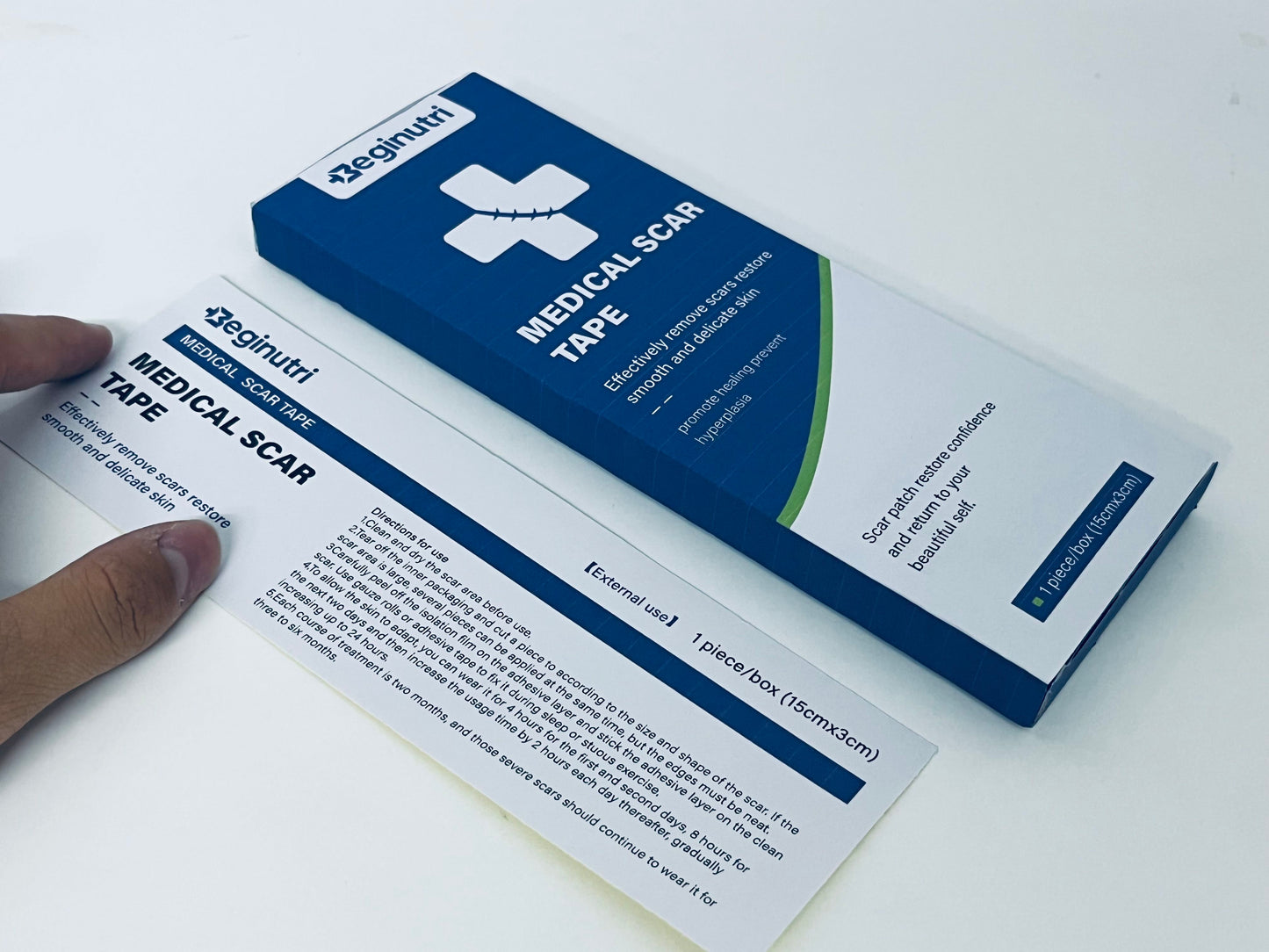 Beginutri Medical Scar Tape, 15cm×3cm, Effective for Surgical & Traumatic Scars, Prevent Hyperplasia, Restore Smooth Delicate Skin