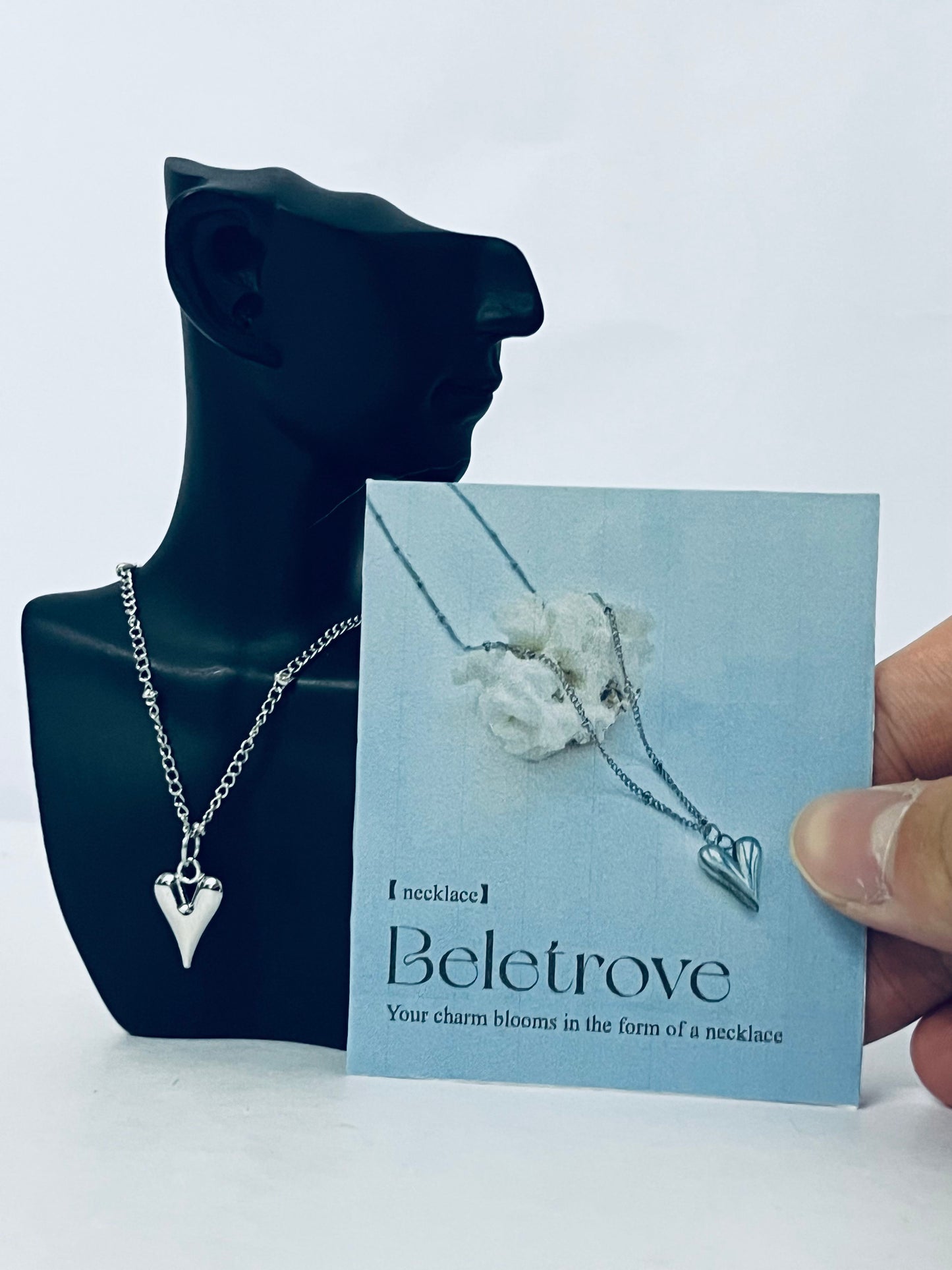 Beletrove Stainless Steel Heart Pendant Necklace - Minimalist Hypoallergenic Charm Jewelry for Women