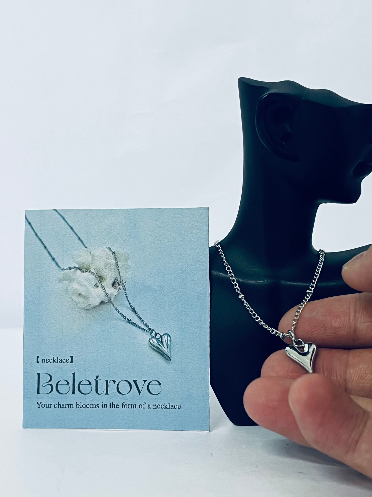 Beletrove Stainless Steel Heart Pendant Necklace - Minimalist Hypoallergenic Charm Jewelry for Women