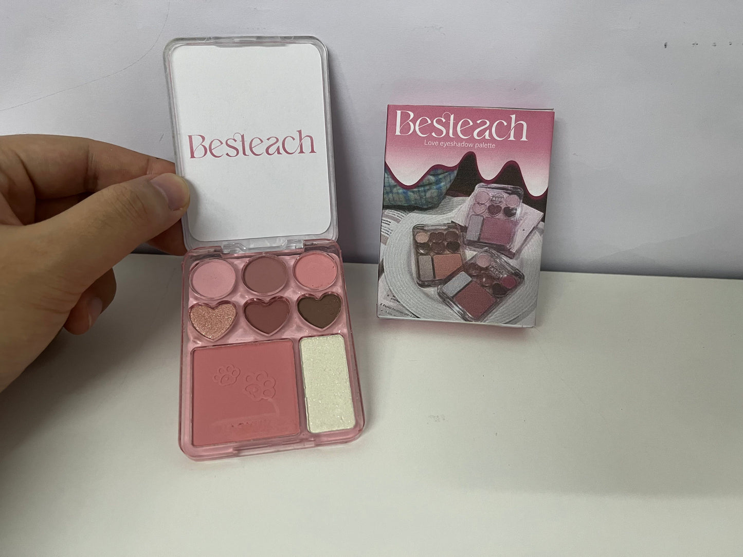 Besteach Love Eyeshadow Palette - Pink All-in-One Makeup Palette (Eyeshadow+Blush+Highlighter)
