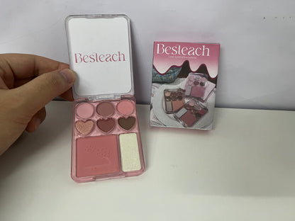 Besteach Love Eyeshadow Palette - Pink All-in-One Makeup Palette (Eyeshadow+Blush+Highlighter)