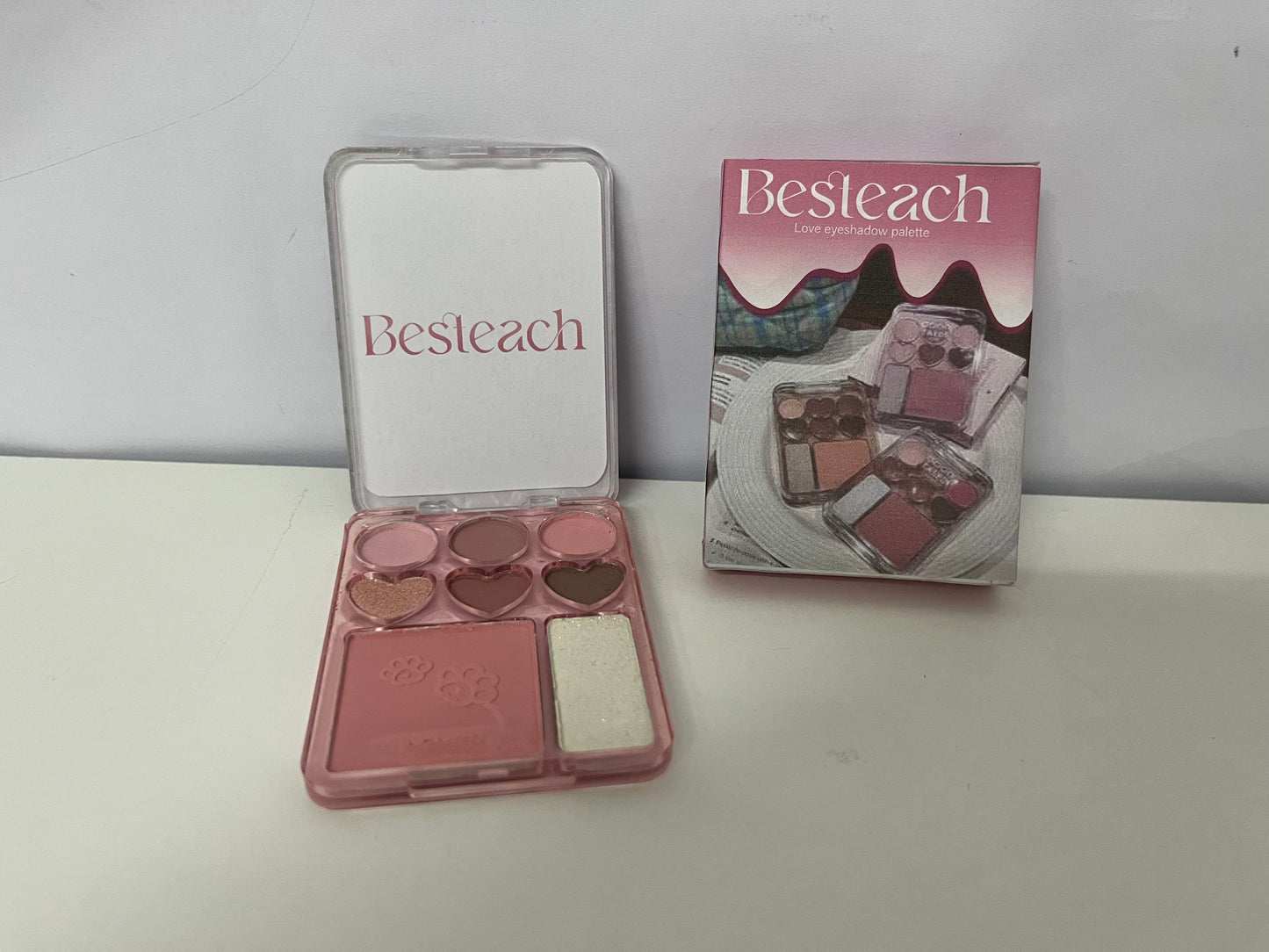 Besteach Love Eyeshadow Palette - Pink All-in-One Makeup Palette (Eyeshadow+Blush+Highlighter)