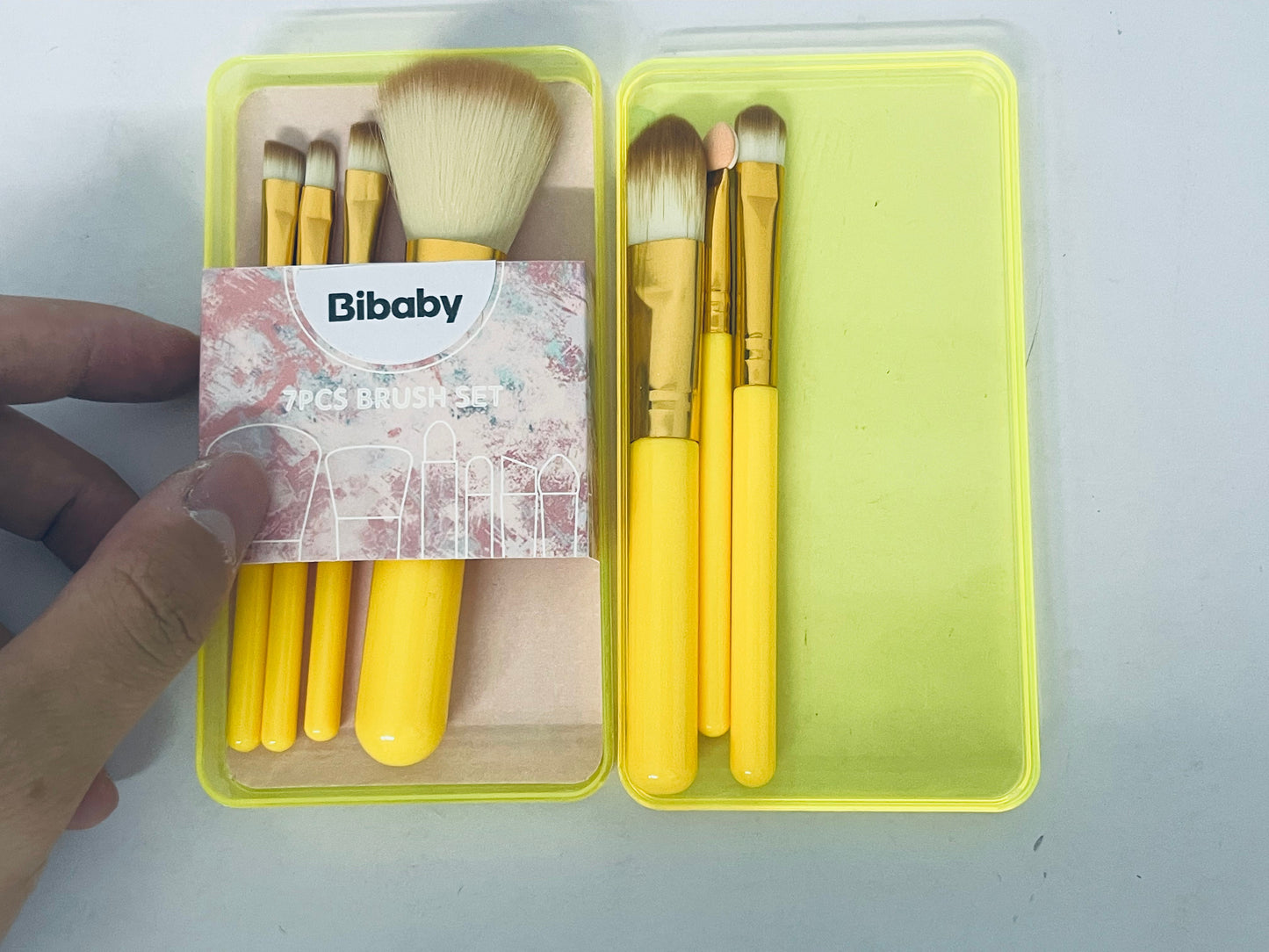 Bibaby 7PCS Makeup Brush Set - Soft Synthetic Bristles, Portable Case Included, Perfect for Foundation, Blush, Eyeshadow, Concealer, Lip - Ideal for Beginners & Travel