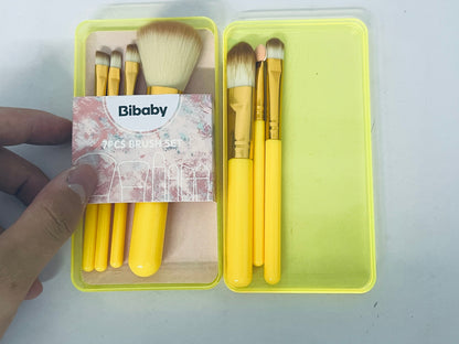 Bibaby 7PCS Makeup Brush Set - Soft Synthetic Bristles, Portable Case Included, Perfect for Foundation, Blush, Eyeshadow, Concealer, Lip - Ideal for Beginners & Travel
