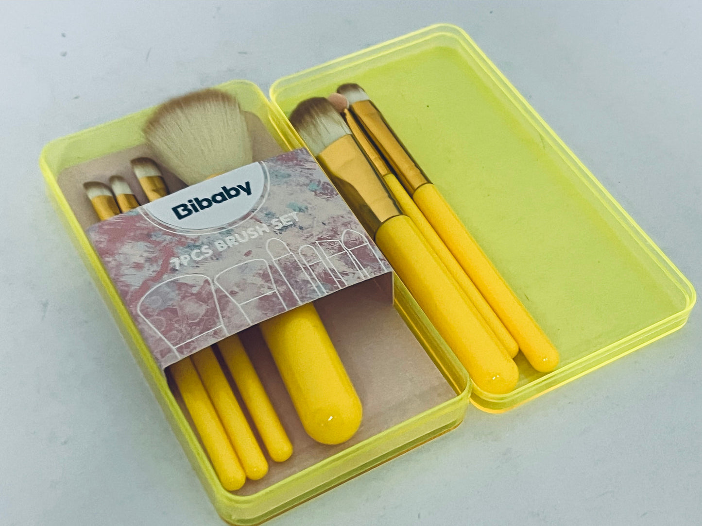 Bibaby 7PCS Makeup Brush Set - Soft Synthetic Bristles, Portable Case Included, Perfect for Foundation, Blush, Eyeshadow, Concealer, Lip - Ideal for Beginners & Travel
