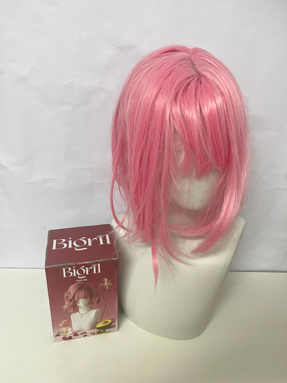 [Bigril Wigs]——Pink Mist Layered Short Wig - Sweet Girl Aesthetic Full Wig