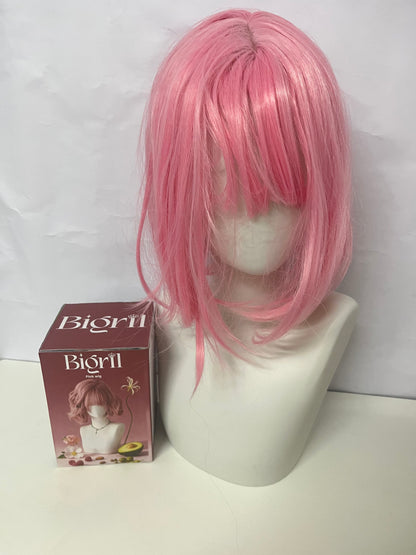 [Bigril Wigs]——Pink Mist Layered Short Wig - Sweet Girl Aesthetic Full Wig