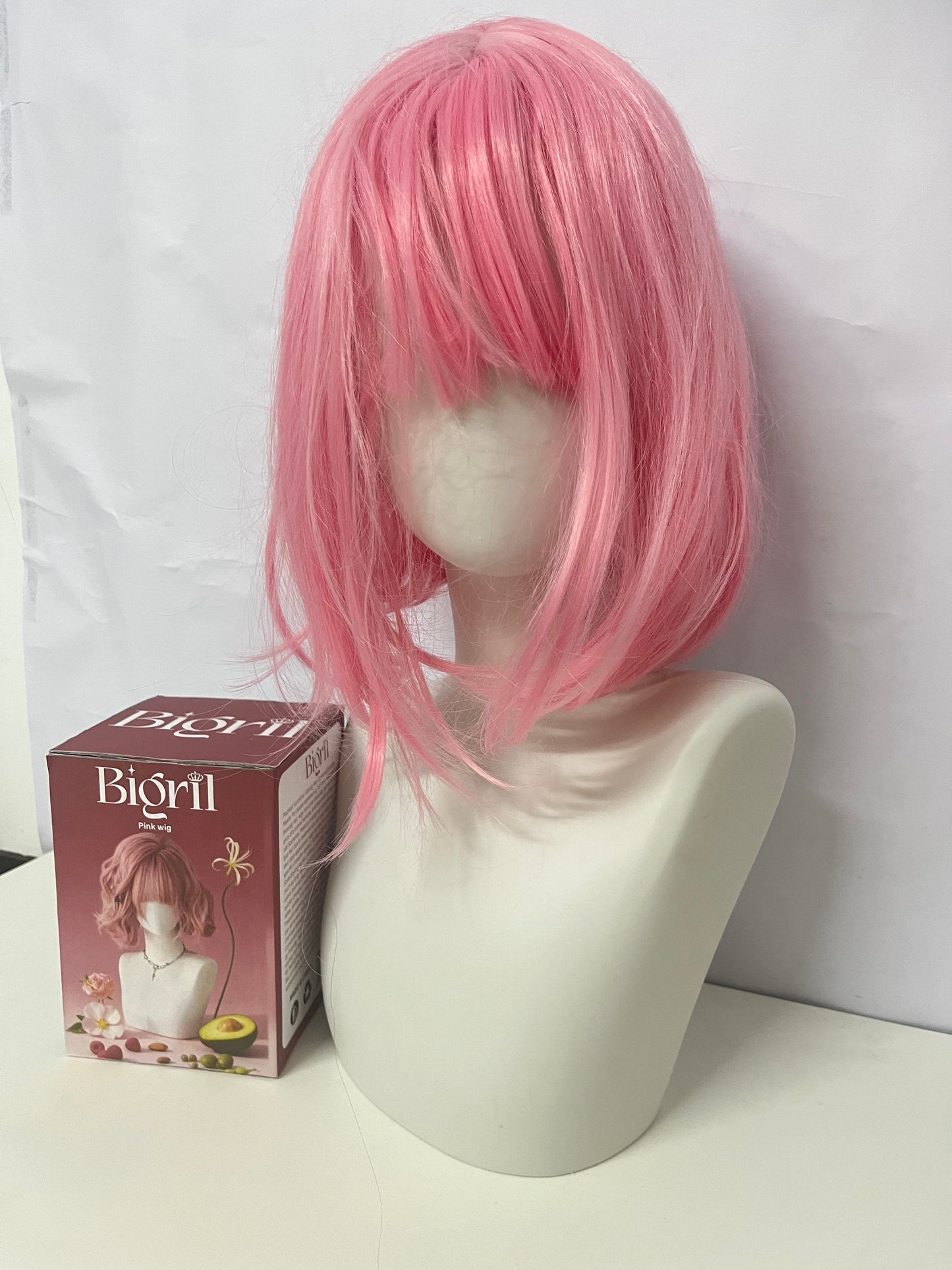 [Bigril Wigs]——Pink Mist Layered Short Wig - Sweet Girl Aesthetic Full Wig