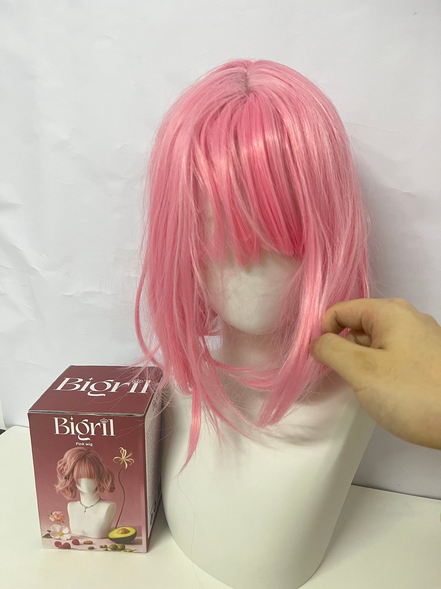 [Bigril Wigs]——Pink Mist Layered Short Wig - Sweet Girl Aesthetic Full Wig