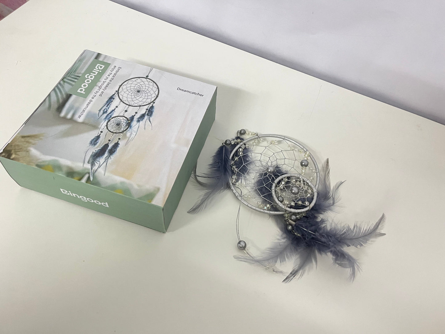 Bingood Silver-Gray Dreamcatcher Artistic & Exquisite Dream Guardian An Aesthetic Accent for Home & Space