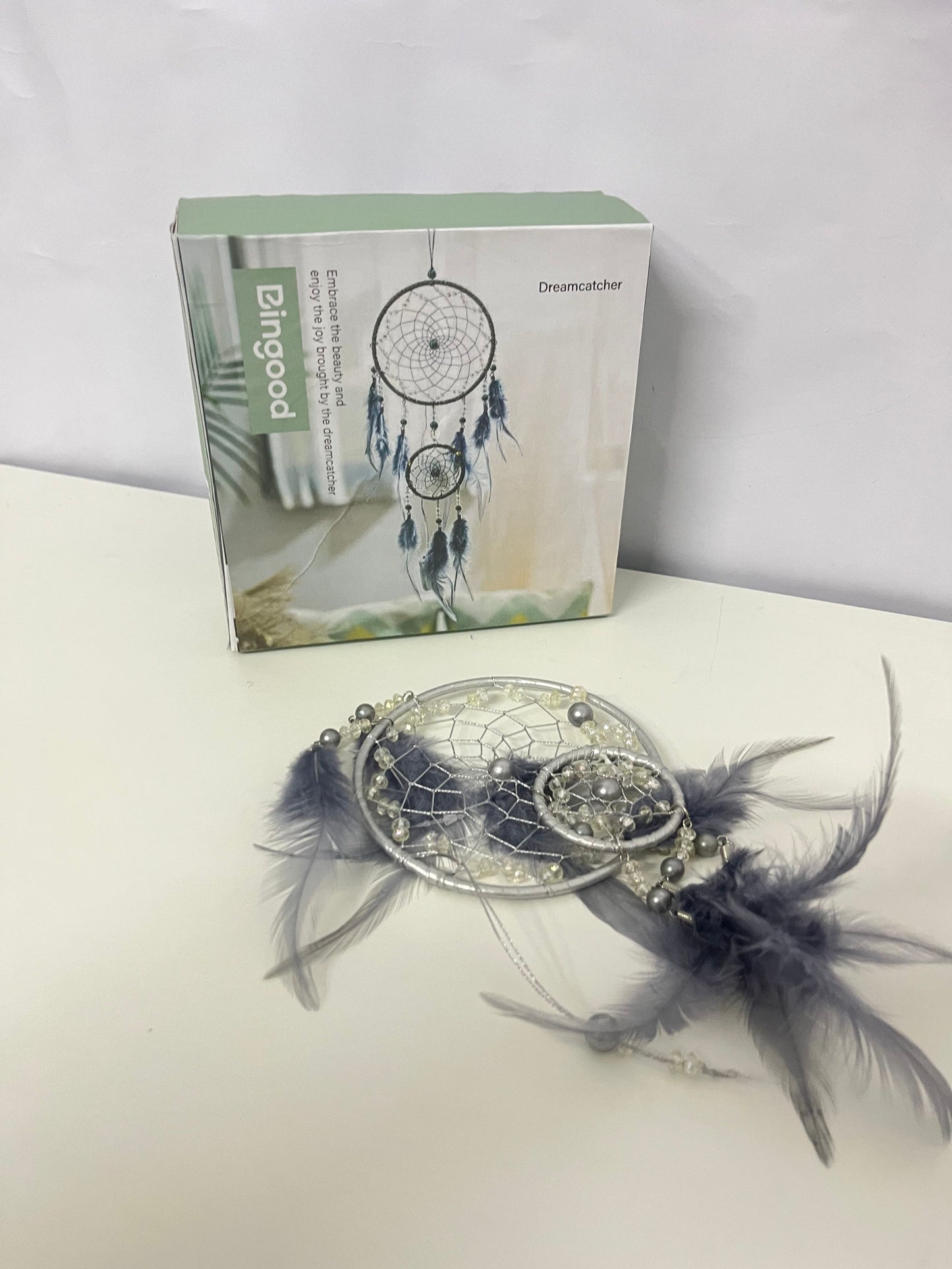 Bingood Silver-Gray Dreamcatcher Artistic & Exquisite Dream Guardian An Aesthetic Accent for Home & Space