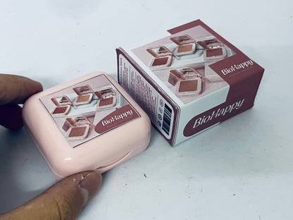BioHappy Powder Blush Face Makeup, High Impact Buildable Color, Lightweight & Smooth Finish, 004 Rosy Rendezvous
