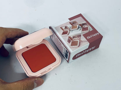 BioHappy Powder Blush Face Makeup, High Impact Buildable Color, Lightweight & Smooth Finish, 004 Rosy Rendezvous