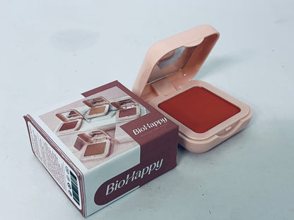 BioHappy Powder Blush Face Makeup, High Impact Buildable Color, Lightweight & Smooth Finish, 004 Rosy Rendezvous