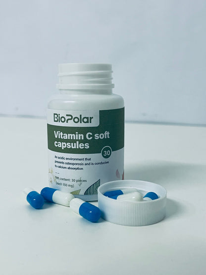 [BioPolar Vitamins]——BioPolar Vitamin C Soft Capsules - Antioxidant & Calcium Absorption Support Supplement
