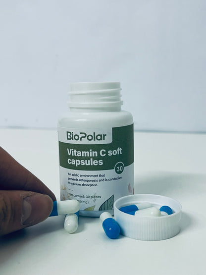 [BioPolar Vitamins]——BioPolar Vitamin C Soft Capsules - Antioxidant & Calcium Absorption Support Supplement