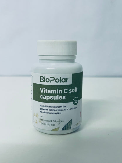[BioPolar Vitamins]——BioPolar Vitamin C Soft Capsules - Antioxidant & Calcium Absorption Support Supplement