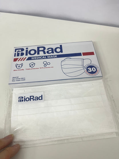 BioRad Medical Protective Mask 30-Count Skin-Friendly Triple Protection High Barrier Rate A Reliable Choice for Daily Protection