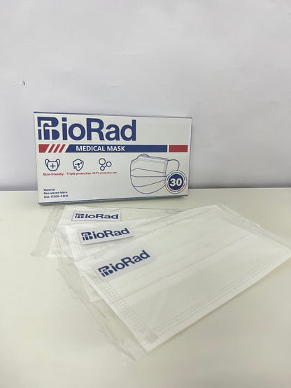 BioRad Medical Protective Mask 30-Count Skin-Friendly Triple Protection High Barrier Rate A Reliable Choice for Daily Protection