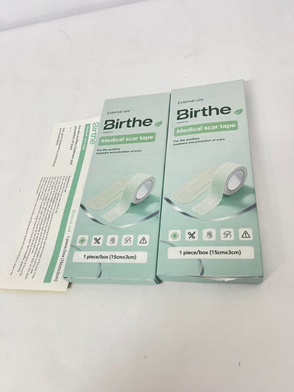 Birthe Silicone Scar Sheets – Medical Grade Scar Tape for Surgical Scars, C-Section, Keloids, Burns & Acne – Reusable and Soft Silicone Strips for Stretch Marks & Tummy Tuck