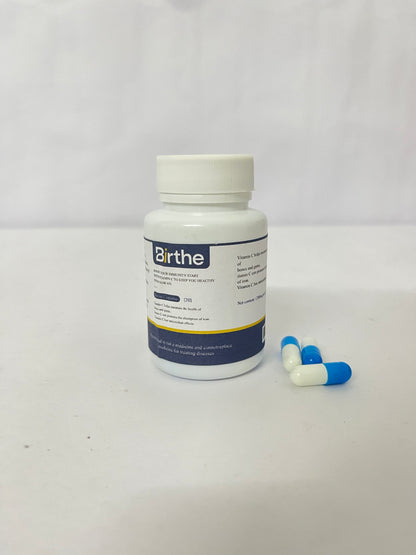 Birthe Vitamin C 1000mg Capsules - Extra Strength Vegan Vitamin C for Daily Antioxidant & Immune Support - Non-GMO - 20 Capsules