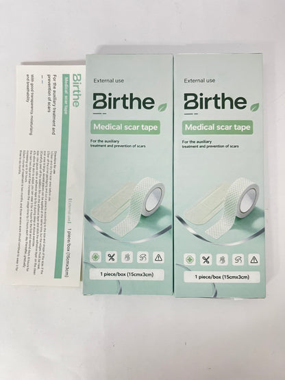 Birthe Silicone Scar Sheets – Medical Grade Scar Tape for Surgical Scars, C-Section, Keloids, Burns & Acne – Reusable and Soft Silicone Strips for Stretch Marks & Tummy Tuck