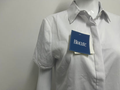 [Blocute Shirts]——Blocute 100% Cotton Short-Sleeve White Shirt | Versatile, Breathable Essential for Work & Daily Wear