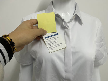 [Blocute Shirts]——Blocute 100% Cotton Short-Sleeve White Shirt | Versatile, Breathable Essential for Work & Daily Wear
