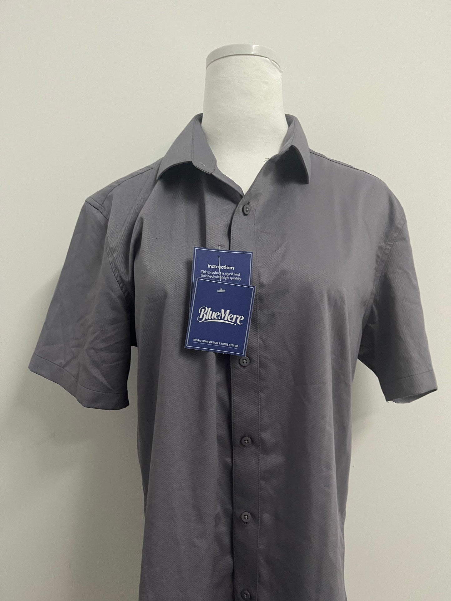 BlueMere Short Sleeve Button Dress Shirts for Women Cotton Button Down Shirts for Women Slim Fit Blouse Top 3/4 Sleeve