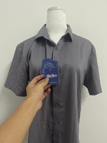 BlueMere Short Sleeve Button Dress Shirts for Women Cotton Button Down Shirts for Women Slim Fit Blouse Top 3/4 Sleeve