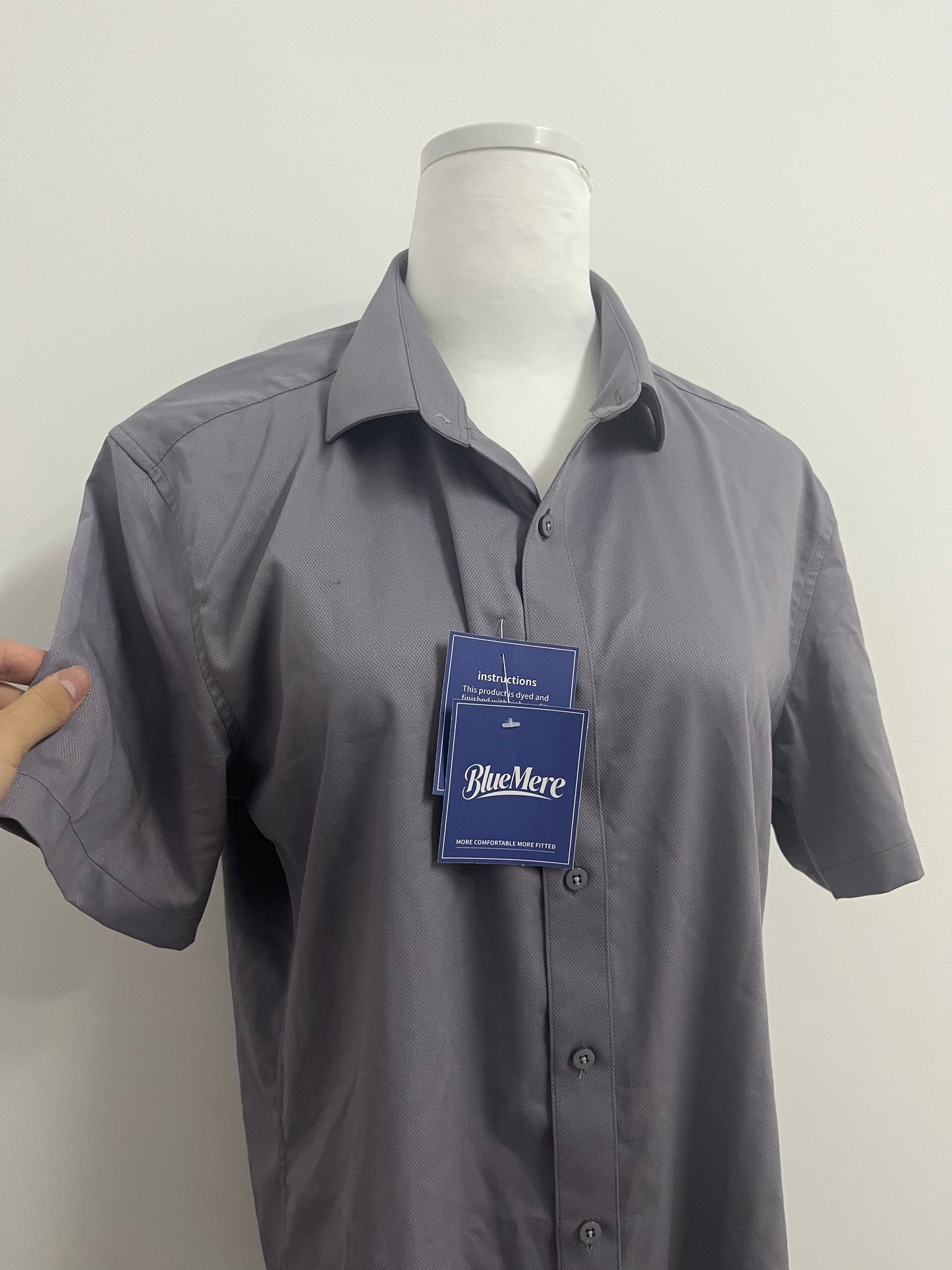BlueMere Short Sleeve Button Dress Shirts for Women Cotton Button Down Shirts for Women Slim Fit Blouse Top 3/4 Sleeve