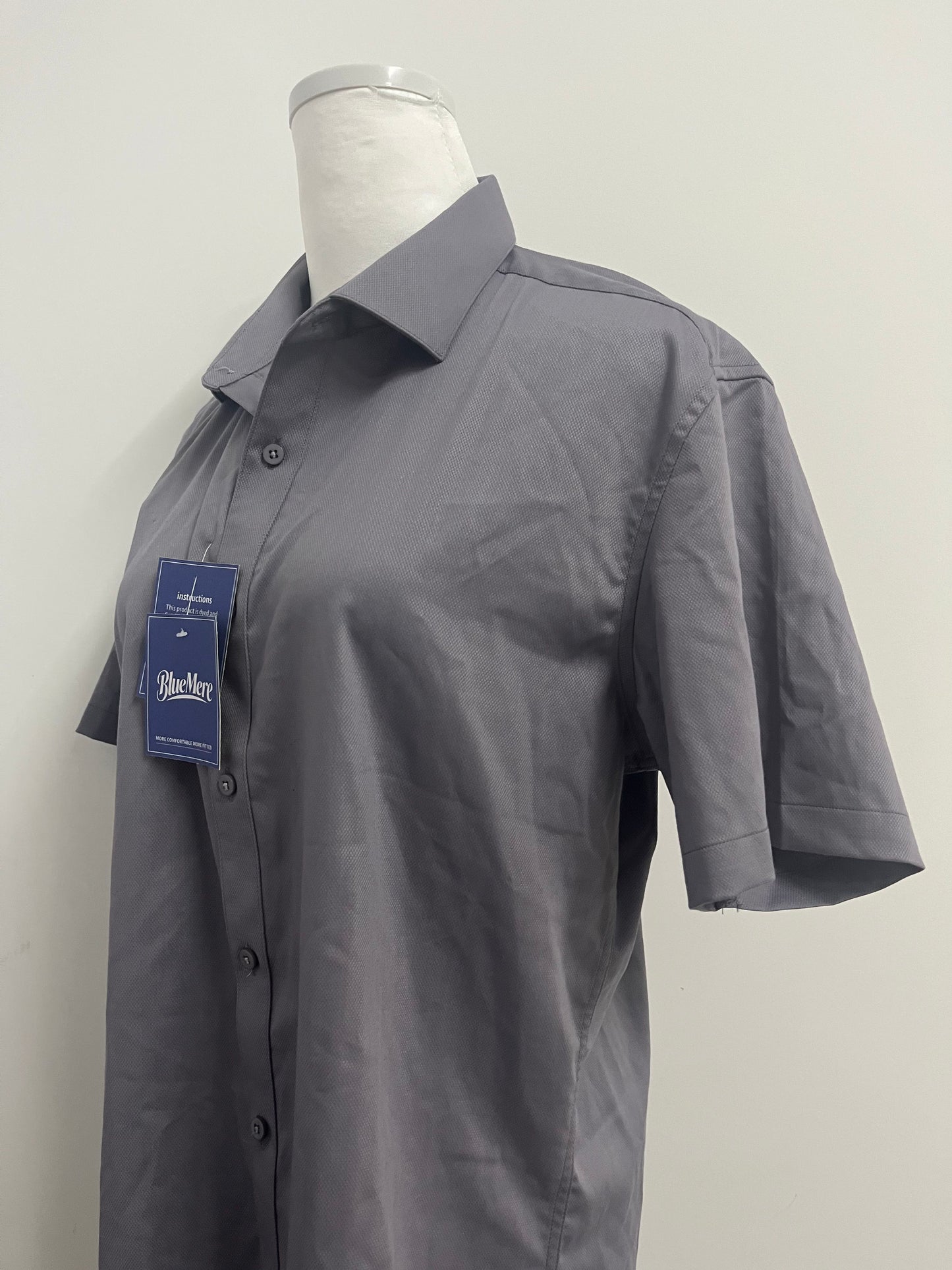 BlueMere Short Sleeve Button Dress Shirts for Women Cotton Button Down Shirts for Women Slim Fit Blouse Top 3/4 Sleeve