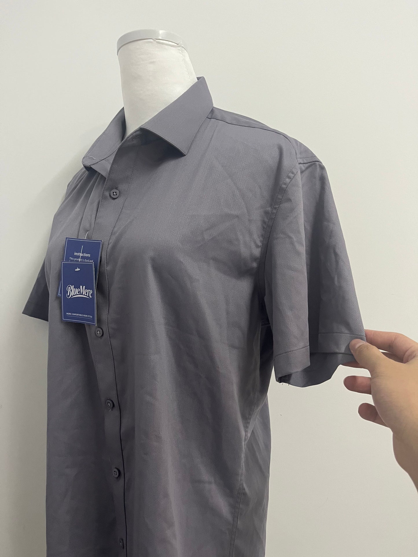 BlueMere Short Sleeve Button Dress Shirts for Women Cotton Button Down Shirts for Women Slim Fit Blouse Top 3/4 Sleeve