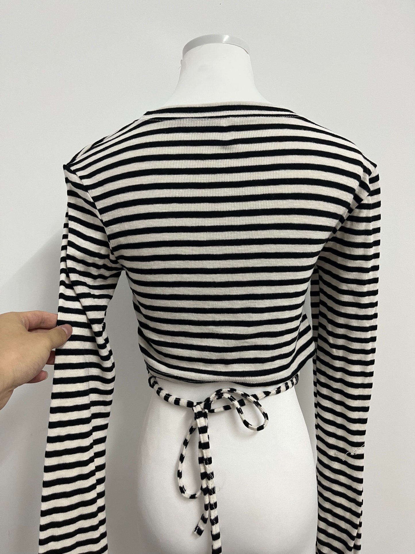 BlytheU Women's Casual Striped Tee Shirt Long Sleeve Round Neck Top