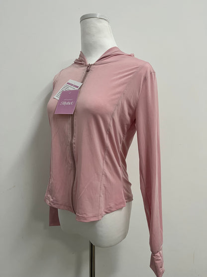 BlytheU Womens Lightweight Zip Up Jackets Fall Gym Shirts Running Workout Clothes with Pocket