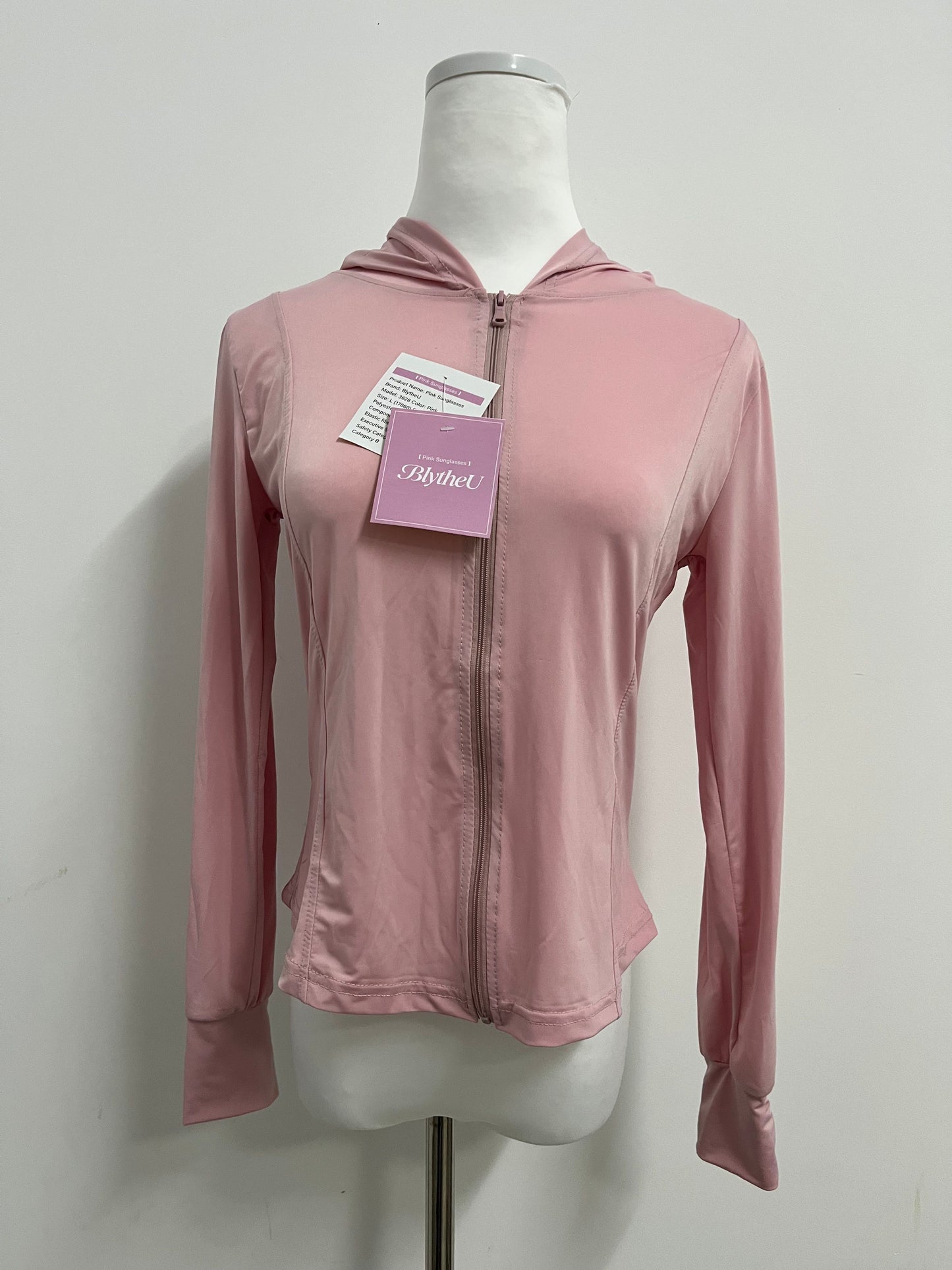 BlytheU Womens Lightweight Zip Up Jackets Fall Gym Shirts Running Workout Clothes with Pocket